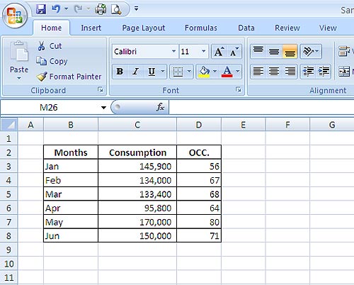 Excel 2007 Table