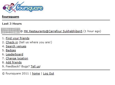 foursquare web site check-in