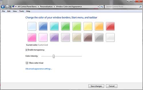 Windows 7 Theme Change Color