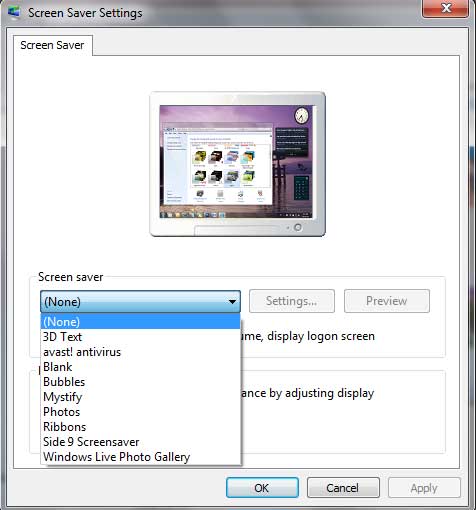 Windows 7 Theme Change Screen Saver