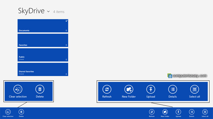 การใช้โปรแกรม SkyDrive ใน Windows 8