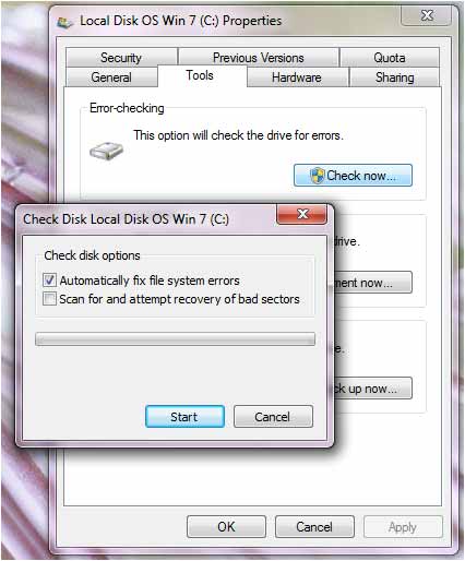 Check Disk Windows 7