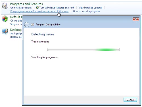 program compatibility windows 7