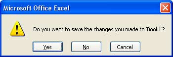 Save Changes Excel 2007