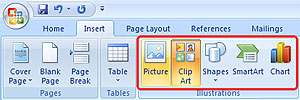 Insert Illustrations MS Office 2007