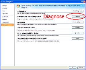 Office 2007 Diagnose